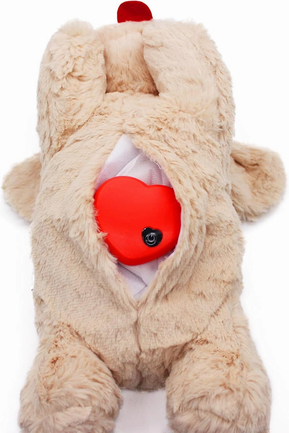 3T group Heartbeat Puppy for Dogs Puppy Heartbeat Toy Sleep Aid for Puppy Essentials Heartbeat Toy for Dogs Stuffed Animal with Heartbeat for Puppies,Anxiety Relief Pillow Plush Calming Toys (Beige)