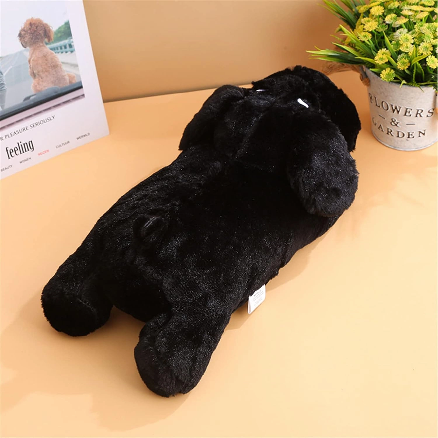 3T GROUP Heartbeat Puppy Toy for Dogs Heartbeat Toy for Puppies Sleep Aid,Puppy Essentials Stuffed Animal Toy Anxiety Relief,Calming Dog Toys Pillow Keep Busy (Black)