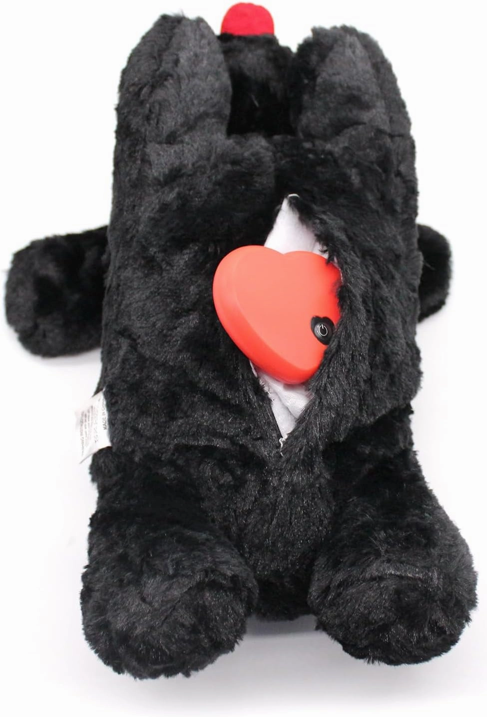 3T GROUP Heartbeat Puppy Toy for Dogs Heartbeat Toy for Puppies Sleep Aid,Puppy Essentials Stuffed Animal Toy Anxiety Relief,Calming Dog Toys Pillow Keep Busy (Black)
