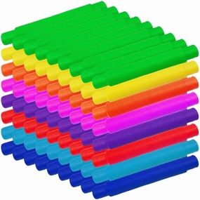 48 Pcs Pop Tubes Party Favor for Kids, Pop Tubes Fidget Toys for Easter Basket Goodie Bag Stuffers , Pop Tubes Bulk for School Classroom Rewards Prizes Birthday Christmas Valentine Gift