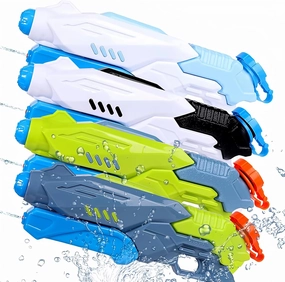 4 Pack Water Guns for Kids Ages 4-8-12 Water Squirt Guns 400cc Blasters Bulk Soaker Summer Swimming Pool Beach Powerful Water Pistol Fighting Family Toys Outdoor Game Ideas Gift for Boys Girls Adults