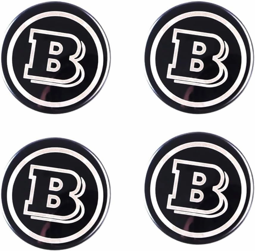4 Pcs Hub Centre Caps, for Smart Brabus 58mm Car Wheel Center Caps Hub Cover Hub Center Caps Car Decoration Car Styling, Wheel Hub Caps,A-Black