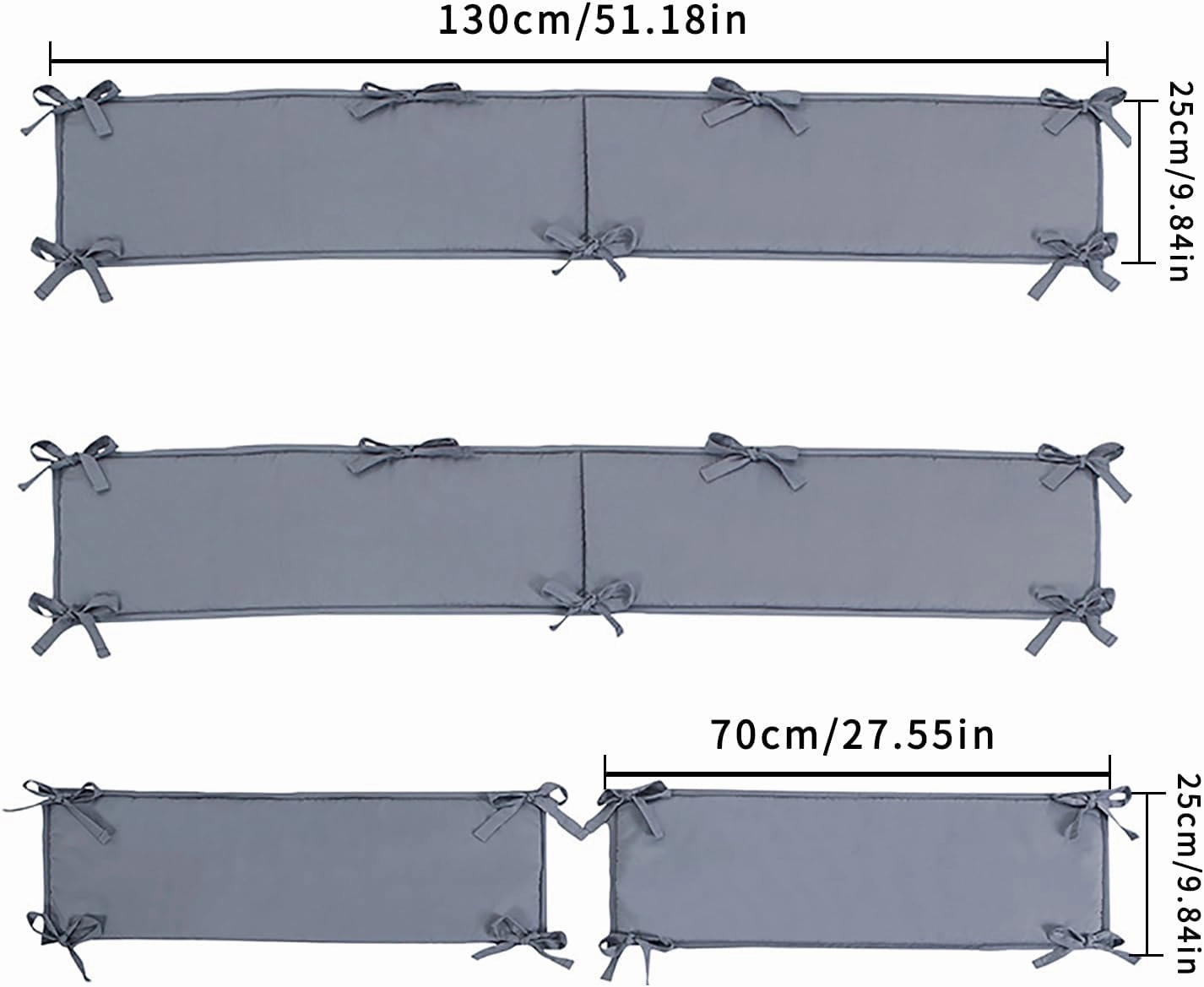 4-Pcs Split Soft Mesh Padded Crash Pad - Soft Cushioned Edge Protector for Sides (Gray Cute)