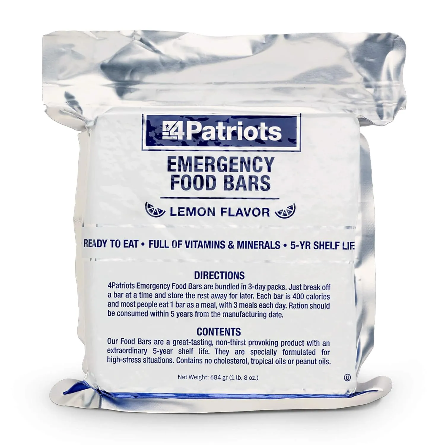 4Patriots Emergency Food Bars: Non-Perishable S.O.S Ration Designed to Last 5 Years, 9 Servings