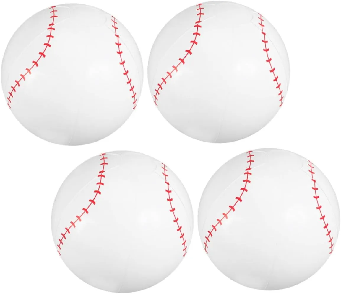 4Pcs Inflatable Baseball Balls for Pool Fun Blow Up Beach for Summer Parties for Family Outdoor Games