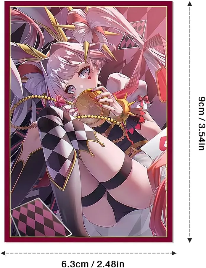 50 PCS Anime Card Sleeves 63 mm X 90 mm Holographic Top Loading Trading Card Sleeves for YGO Japanese Size Card Protector