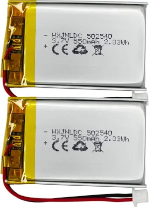 502540 3.7v Battery 550mAh for Sena SMH5 Motorcycles Bluetooth Headset Battery Replacement Sena SMH5-FM SMH5D SPH10H-FM Part Number (P/N): ICP40/25/40P fits Nextbase 312GW HD Recording DVR Cam