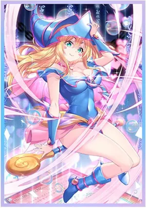 50ct (Black Magician Girl) Holographic Top Loading Trading Card Sleeves Deck Protector for YuGiOh/Japanese Art Anime Printing Card Sleeves 63x90mm(A07)