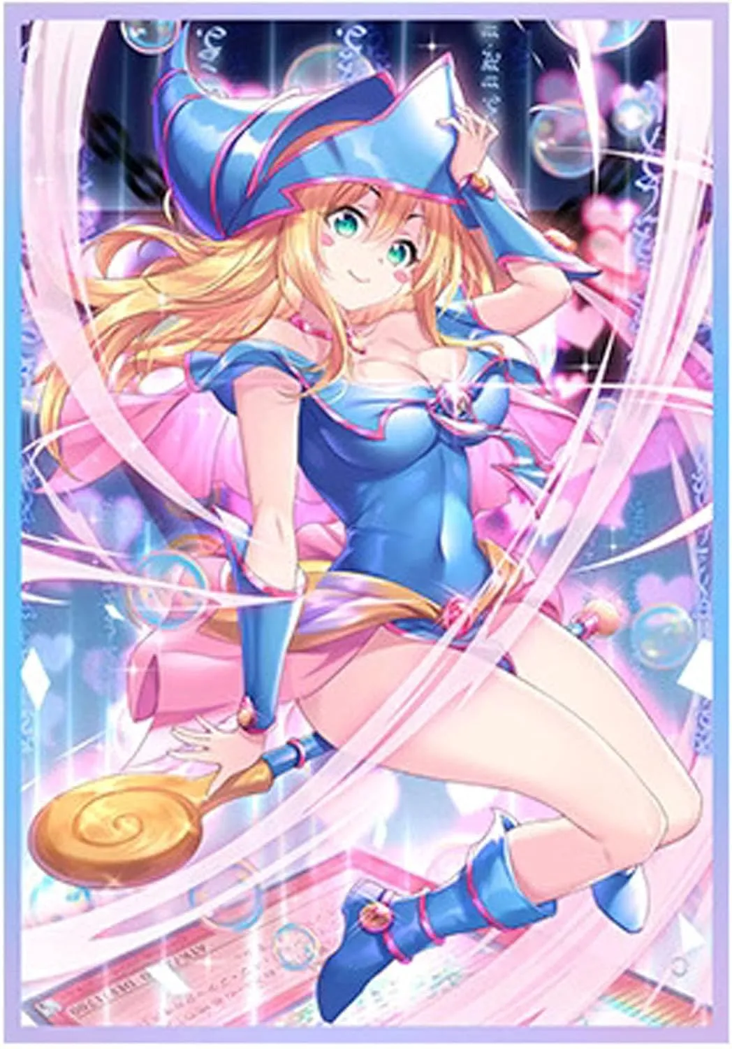 50ct (Black Magician Girl) Holographic Top Loading Trading Card Sleeves Deck Protector for YuGiOh/Japanese Art Anime Printing Card Sleeves 63x90mm(A07)
