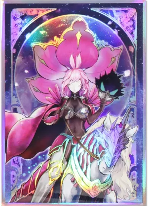 50ct Holographic (Baronne de Fleur) Top Loading Trading Card Sleeves Deck Protector for YuGiOh/Japanese Art Anime Printing Card Sleeves Protectors 63x90 (01)