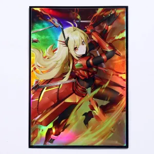 50ct Holographic Flashing Top Loading Trading Card Sleeves Deck Protector for YuGiOh/Japanese Art Anime Printing Card Sleeves Protectors 63x90mm (A02)