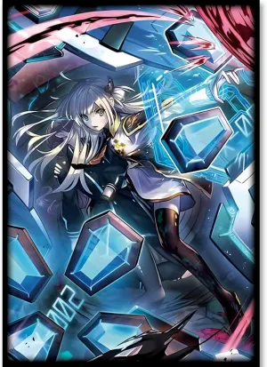 50ct Holographic Top Loading Trading Card Sleeves Deck Protector for YuGiOh/Japanese Art Anime Printing Card Sleeves 63x90 (A08)