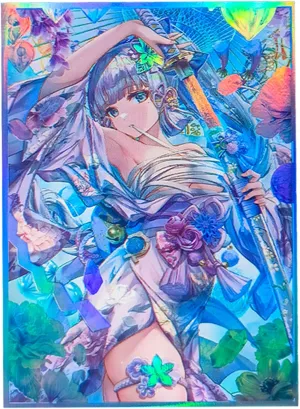 50ct (Kamisato Ayaka) Holographic Standard Size Cards for MTG/TCG/PTCG Art Anime Printing Card Sleeves Protectors 67x 92 mm （A09）