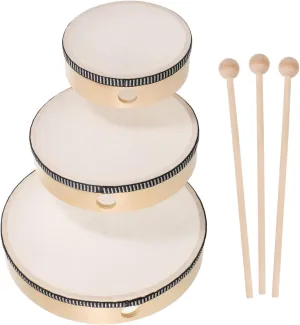 6-inch 8-inch Kids Hand Drums Wooden Frame Drums Kids Percussion Instruments Musical Toys