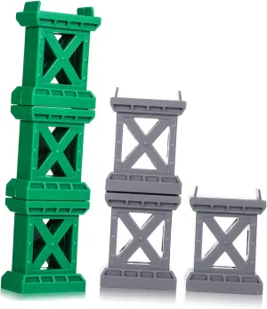 6 Pcs Train Track Toys Train Bridge Riser Train Track Accessories Train Track Connectors Train Track Bridge Supports Track Accessories for Wooden Train Bridge Support Train Plastic