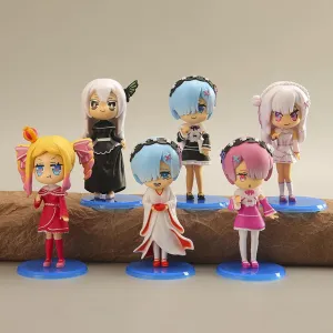 6 Piece Cute Anime Action Figure Set,Cartoon Doll Statue Game Figure Model,Drawing Room Ornaments Collection PVC,A Gift for Boys and Girls Anime Fans