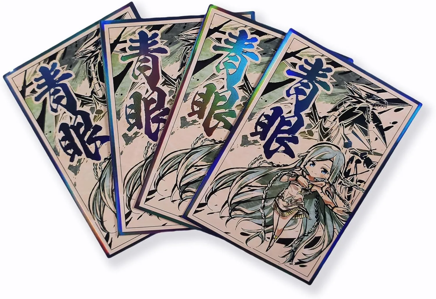 60-Count Holographic Card Sleeves for MTG/TCG/PTCG Cards Art Protectors (62x89mm Top Load) - Acid-Free, Anti-Scratch (Blue-Eyes)