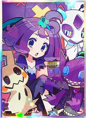 60 PCS Shining Anime Card Sleeves, 67mm x 92mm Board Game Trading Card Sleeves for MTG Top Loading Cartoon Trading Card Protector(Acerola)