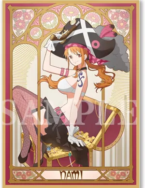 60ct 67x92mm Holographic Flashing Top Loading Trading Card Sleeves Deck Protector for MTG/TCG/PTCG Art Anime Printing Card Sleeves Protectors (Nami_B)