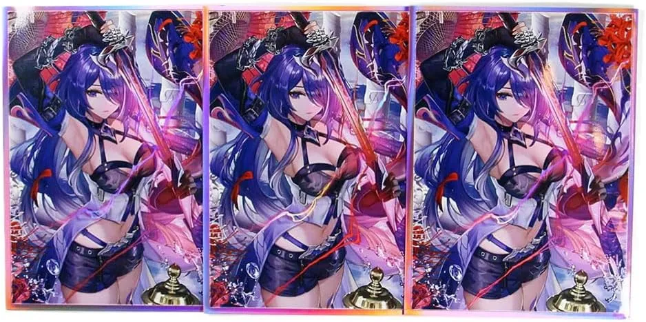 60ct 67x92mm Holographic Standard Size Cards for MTG/TCG/PTCG Art Anime Printing Card Sleeves Protectors (Acheron)
