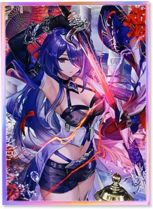 60ct 67x92mm Holographic Standard Size Cards for MTG/TCG/PTCG Art Anime Printing Card Sleeves Protectors (Acheron)