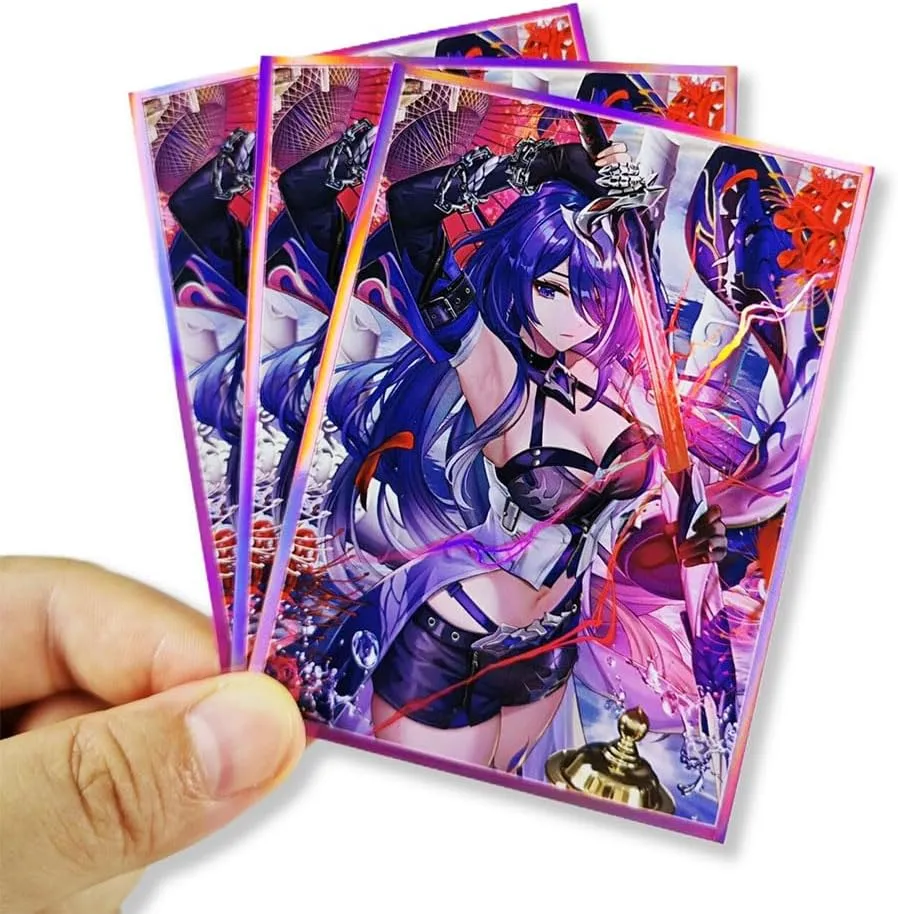 60ct 67x92mm Holographic Standard Size Cards for MTG/TCG/PTCG Art Anime Printing Card Sleeves Protectors (Acheron)