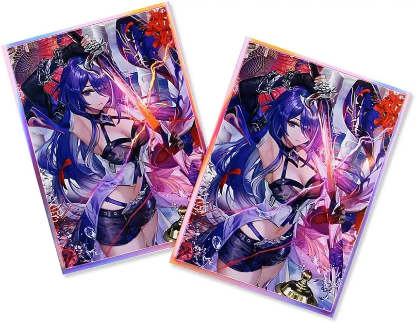 60ct 67x92mm Holographic Standard Size Cards for MTG/TCG/PTCG Art Anime Printing Card Sleeves Protectors (Acheron)