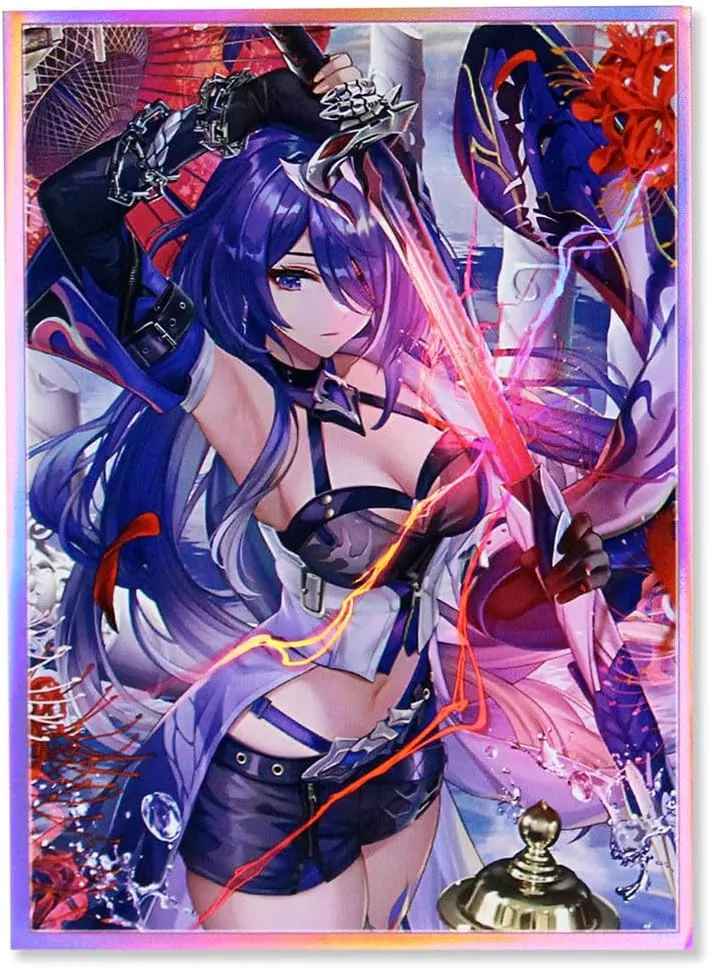 60ct 67x92mm Holographic Standard Size Cards for MTG/TCG/PTCG Art Anime Printing Card Sleeves Protectors (Acheron)