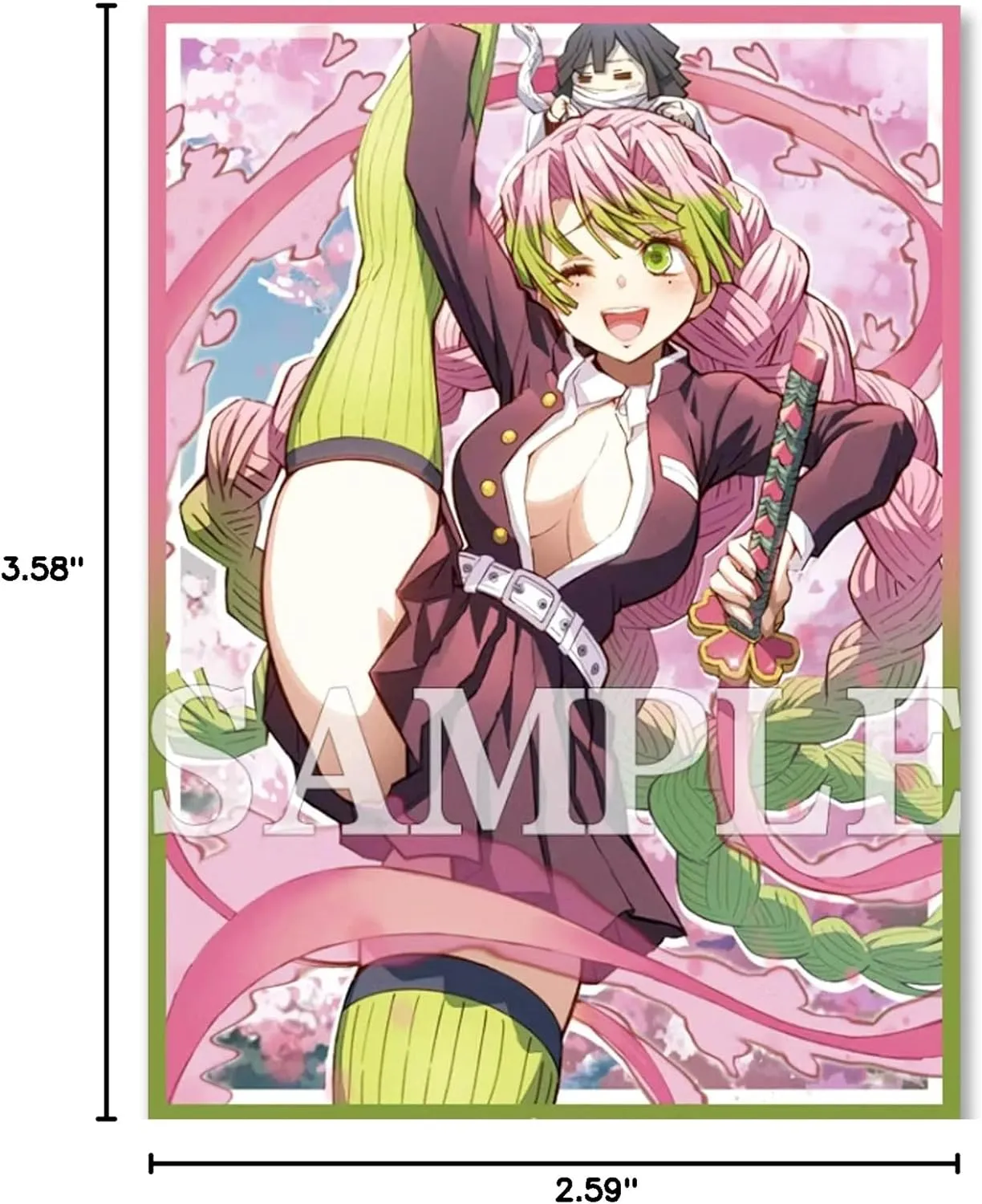 60ct 67x92mm (Kanroji Mitsuri) Holographic Standard Size Cards for MTG/TCG/PTCG Art Anime Printing Card Sleeves Protectors (A03)