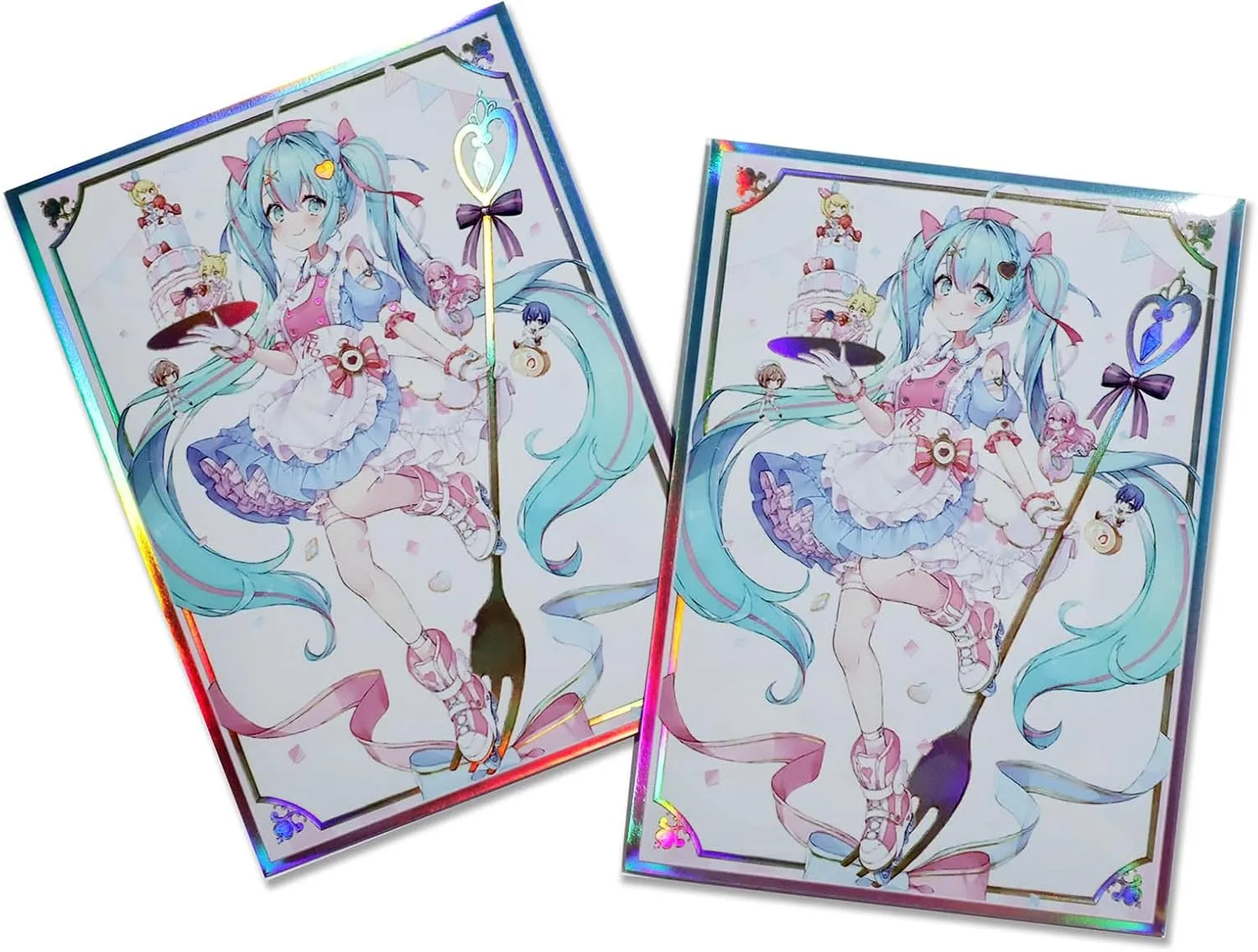 60ct (Miku) Holographic Standard Size Cards for MTG/TCG/PTCG Art Anime Printing Card Sleeves Protectors 67x 92 mm (Holo_67x92_A24)