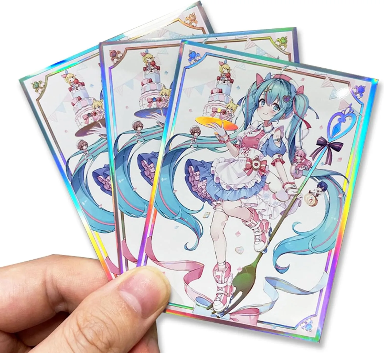 60ct (Miku) Holographic Standard Size Cards for MTG/TCG/PTCG Art Anime Printing Card Sleeves Protectors 67x 92 mm (Holo_67x92_A24)