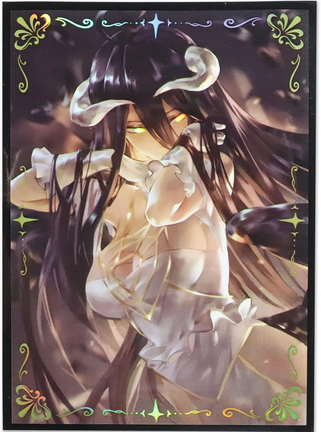 60ct (Overlord) Holographic Flashing Top Loading Trading Card Sleeves Deck Protector for MTG/TCG/PTCG Art Anime Printing Card Sleeves Protectors 67x 92 mm