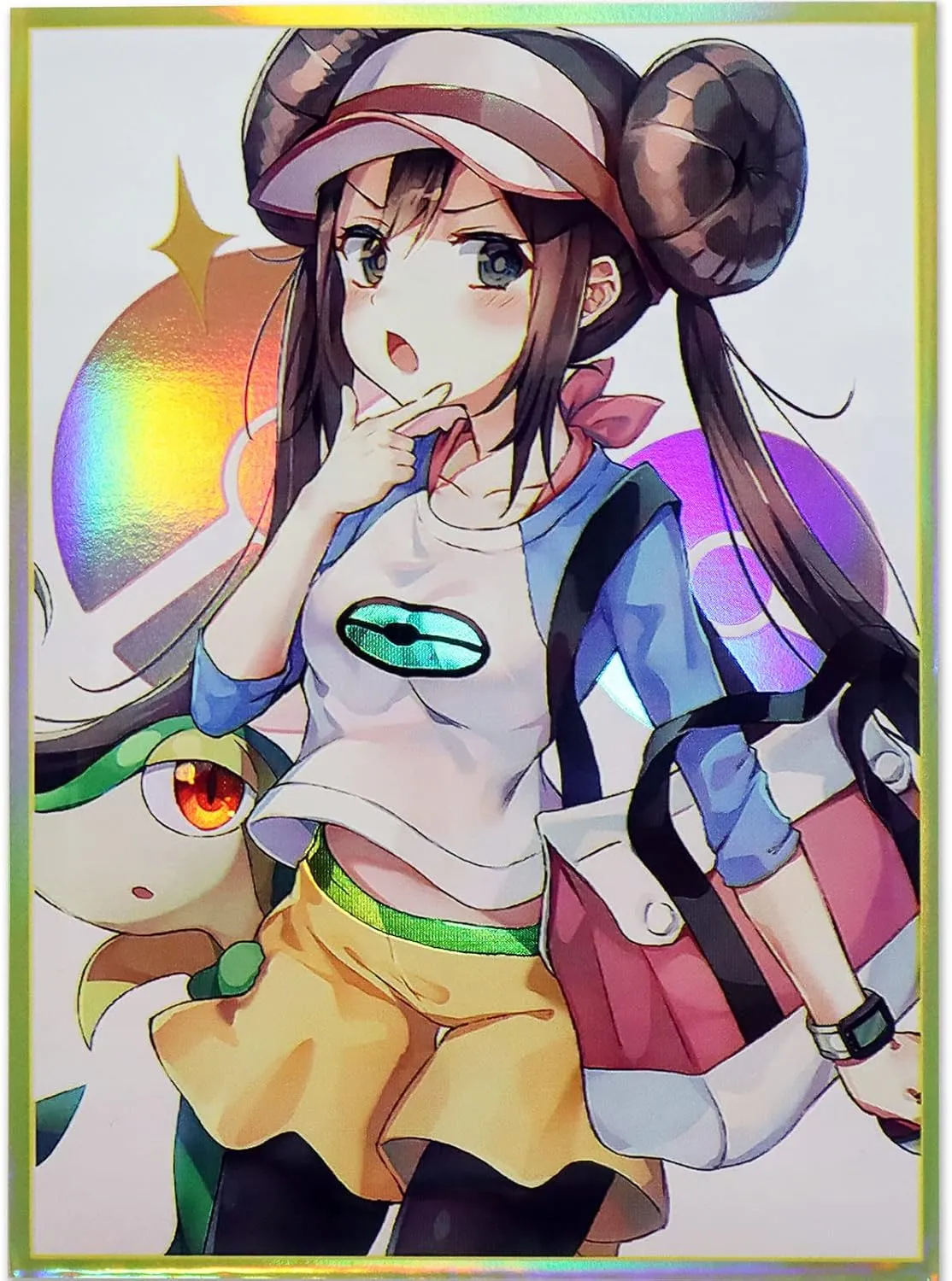 60ct (Raiden Mei) Holographic Flashing Top Loading Trading Card Sleeves Deck Protector for MTG/TCG/PTCG Art Anime Printing Card Sleeves Protectors 67x 92 mm