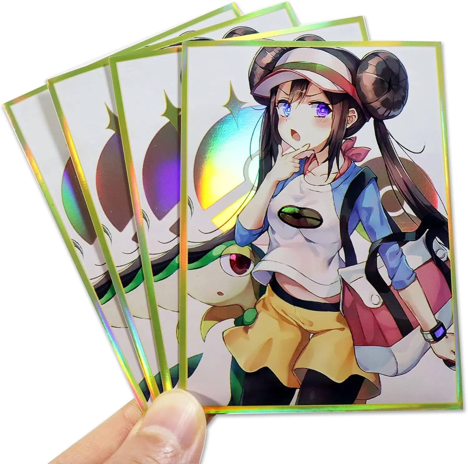 60ct (Raiden Mei) Holographic Flashing Top Loading Trading Card Sleeves Deck Protector for MTG/TCG/PTCG Art Anime Printing Card Sleeves Protectors 67x 92 mm