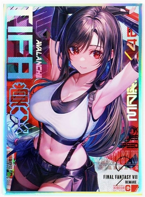 60ct 67x92mm (Tifa) Holographic Standard Size Cards for MTG/TCG/PTCG Art Anime Printing Card Sleeves Protectors