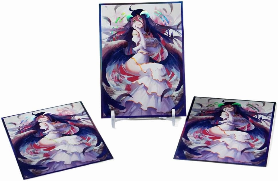 60ct（Overlord ）Holographic Flashing Top Loading Trading Card Sleeves Deck Protector for MTG/TCG/PTCG Art Anime Printing Card Sleeves Protectors 67x92mm (Overlord2)