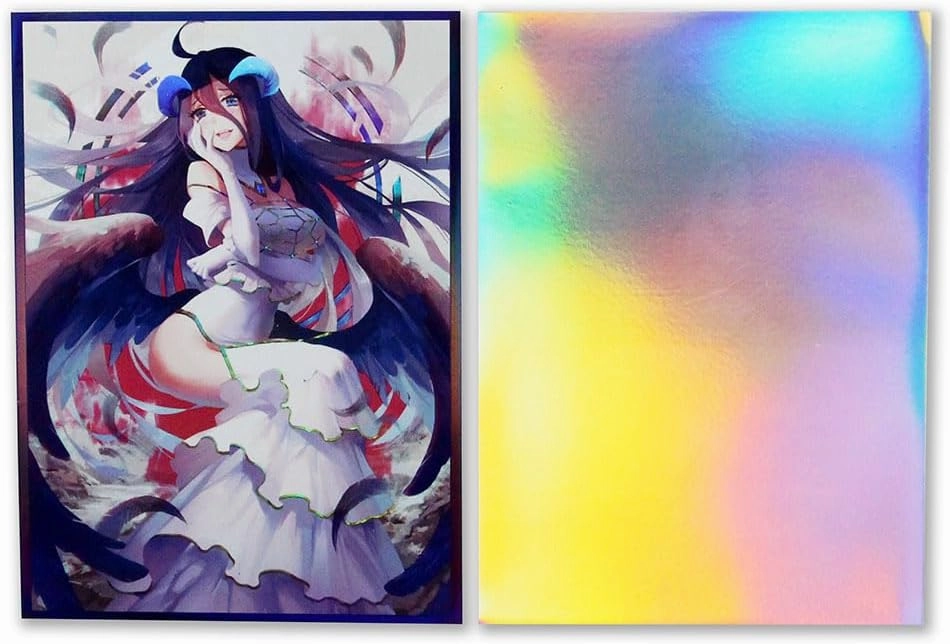 60ct（Overlord ）Holographic Flashing Top Loading Trading Card Sleeves Deck Protector for MTG/TCG/PTCG Art Anime Printing Card Sleeves Protectors 67x92mm (Overlord2)