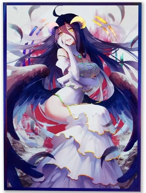 60ct（Overlord ）Holographic Flashing Top Loading Trading Card Sleeves Deck Protector for MTG/TCG/PTCG Art Anime Printing Card Sleeves Protectors 67x92mm (Overlord2)