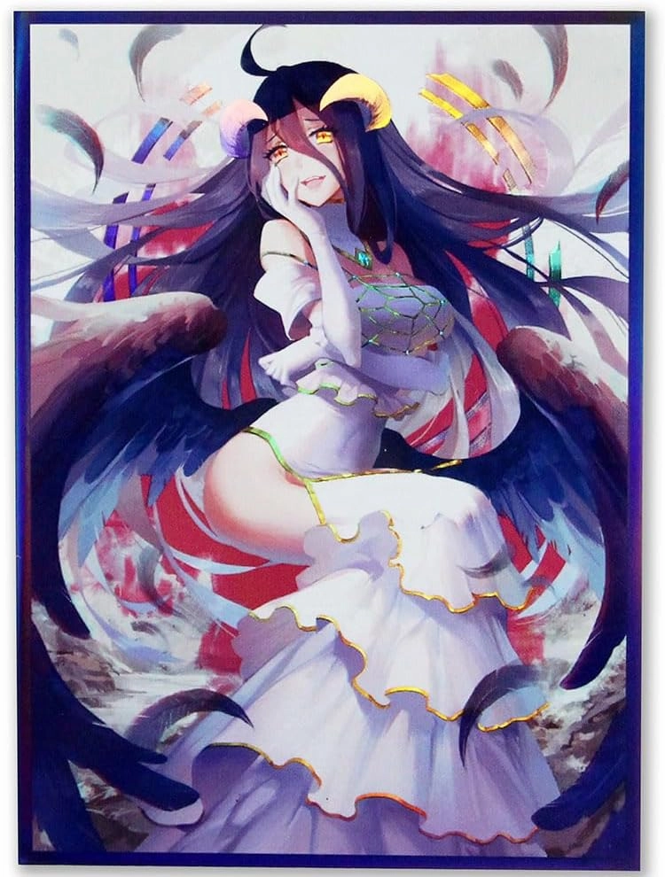 60ct（Overlord ）Holographic Flashing Top Loading Trading Card Sleeves Deck Protector for MTG/TCG/PTCG Art Anime Printing Card Sleeves Protectors 67x92mm (Overlord2)