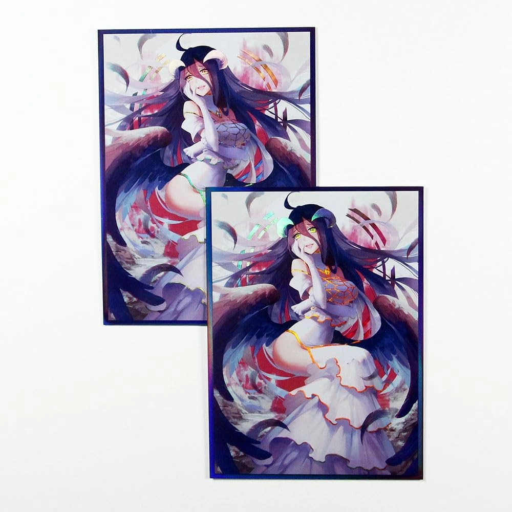 60ct（Overlord ）Holographic Flashing Top Loading Trading Card Sleeves Deck Protector for MTG/TCG/PTCG Art Anime Printing Card Sleeves Protectors 67x92mm (Overlord2)