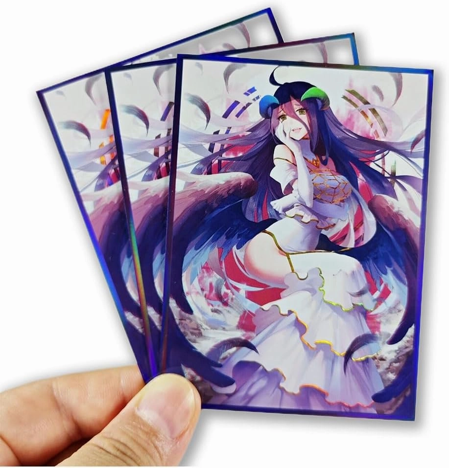 60ct（Overlord ）Holographic Flashing Top Loading Trading Card Sleeves Deck Protector for MTG/TCG/PTCG Art Anime Printing Card Sleeves Protectors 67x92mm (Overlord2)