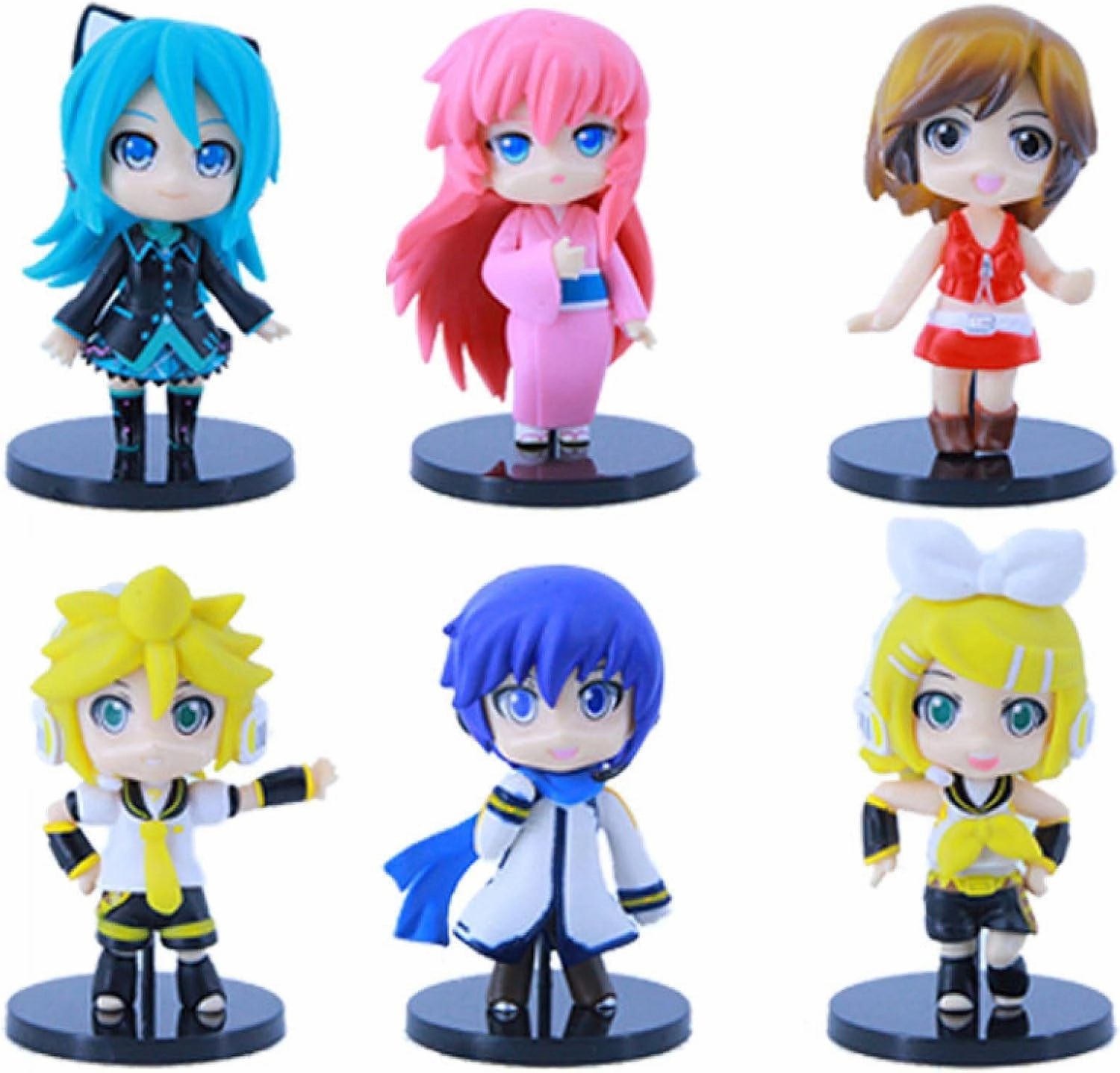 6 Pieces Cute Anime Action Figure Set,Cartoon Doll Statue Game Figure Model,Drawing Room Ornaments Collection PVC,A Gift for Boys and Girls Anime Fans