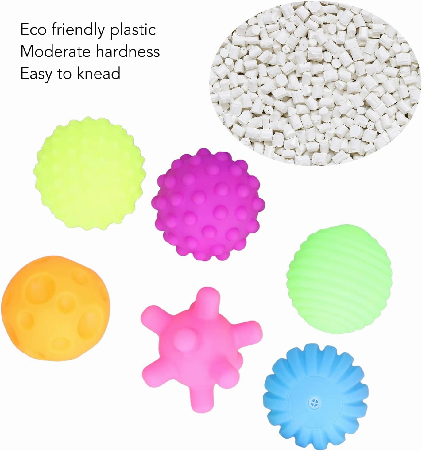 6pcs Textured Balls for Grasp Training, Parent Child Interaction, Squeak - Thoughtful Gifts Balls for Babies, Plastic Material Baby & Toddler Toys