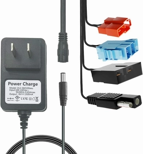 6Volt &12Volt & 24Volt Multi-Function Charger for Battery Powered Kid's Ride On Toys Car,6V&12V&24V Power Adapter for Power Wheels Electric Vehicle,LED Lights,Universal (6V)