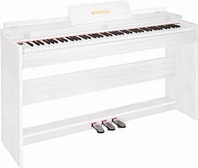 88 Key Fully Weighted Digital Piano Keyboard, 88 Keys Hammer Action Electric Pianos, Wooden Classic Upright Electronic Piano for Beginner, Professional, Midi Compatible, Triple Pedal (White)