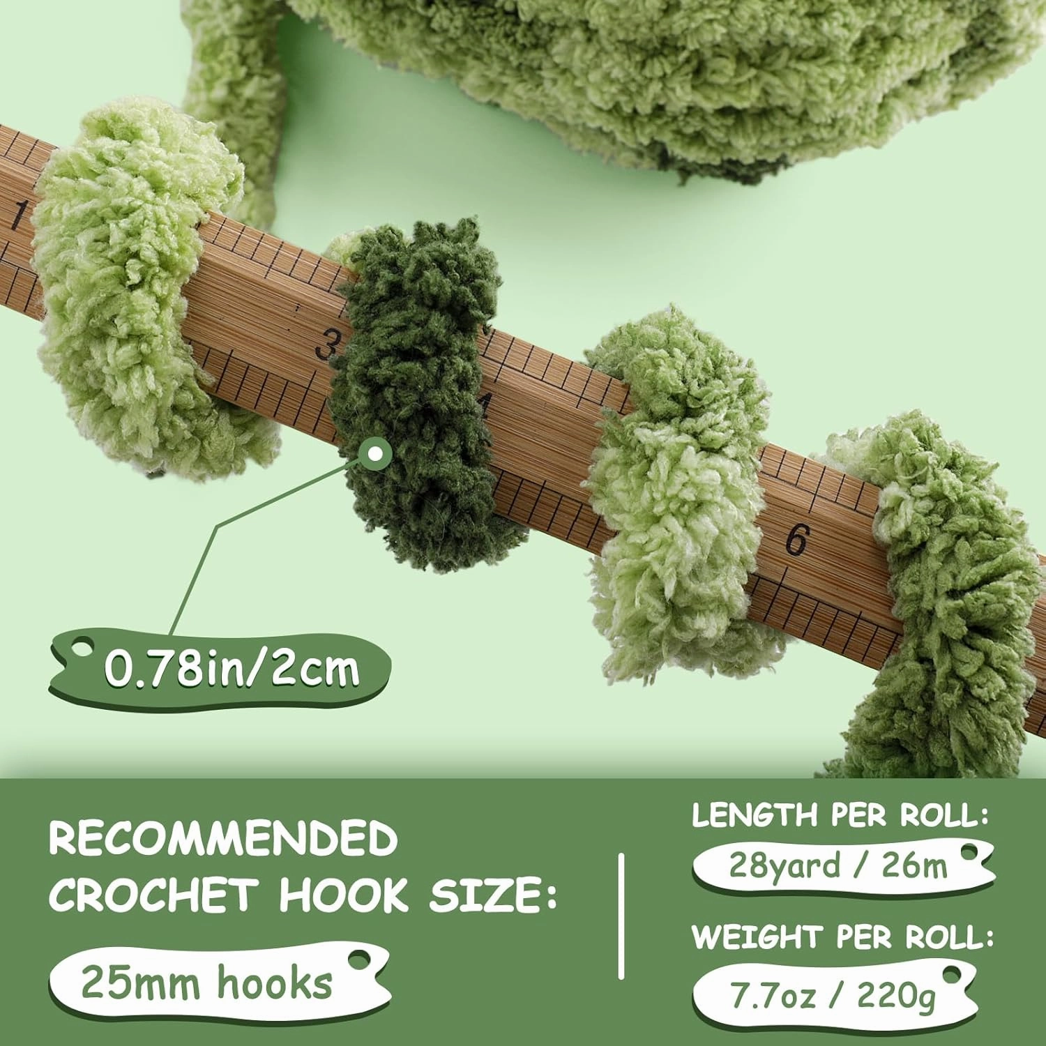 8 Pcs Chunky Yarn for Hand Knitting - Chunky Chenille Yarn for Crocheting - Fluffy Yarn for Crochet - Jumbo Yarn for Hand Knitting 227 yds 61.6 oz of Super Bulky Yarn (Blue-White-Green)