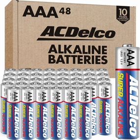 ACDelco 48-Count Triple AAA Batteries, Maximum Power Super Alkaline Battery, 10-Year Shelf Life