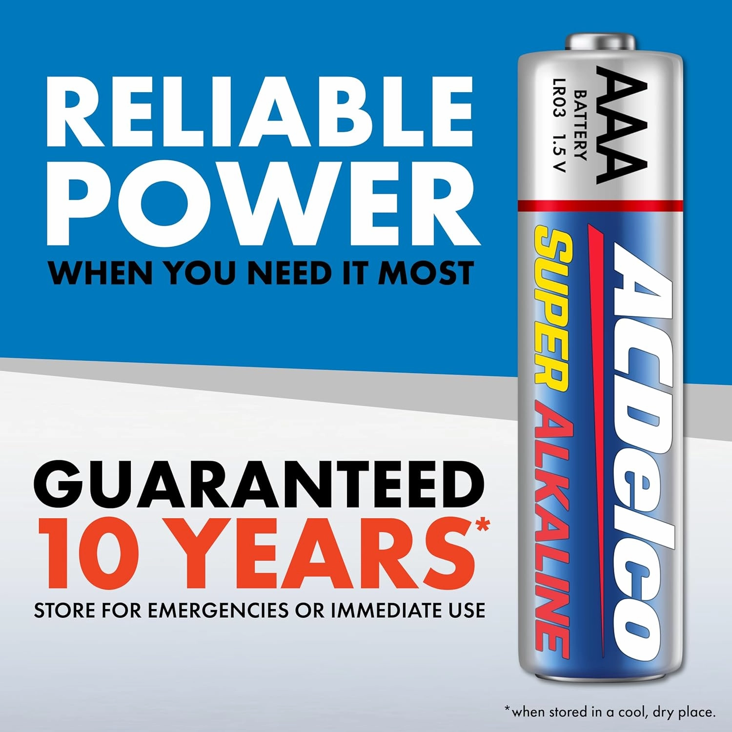 ACDelco 48-Count Triple AAA Batteries, Maximum Power Super Alkaline Battery, 10-Year Shelf Life