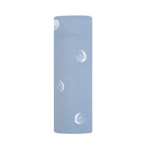 aden   anais Comfort Knit Baby Swaddle Blanket for Newborn Girl and Boy, Super Soft Cotton with Spandex, Versatile Stroller Cover, Burp Cloth, Nursing Shield, 47 x 47 Inch, Blue Moon