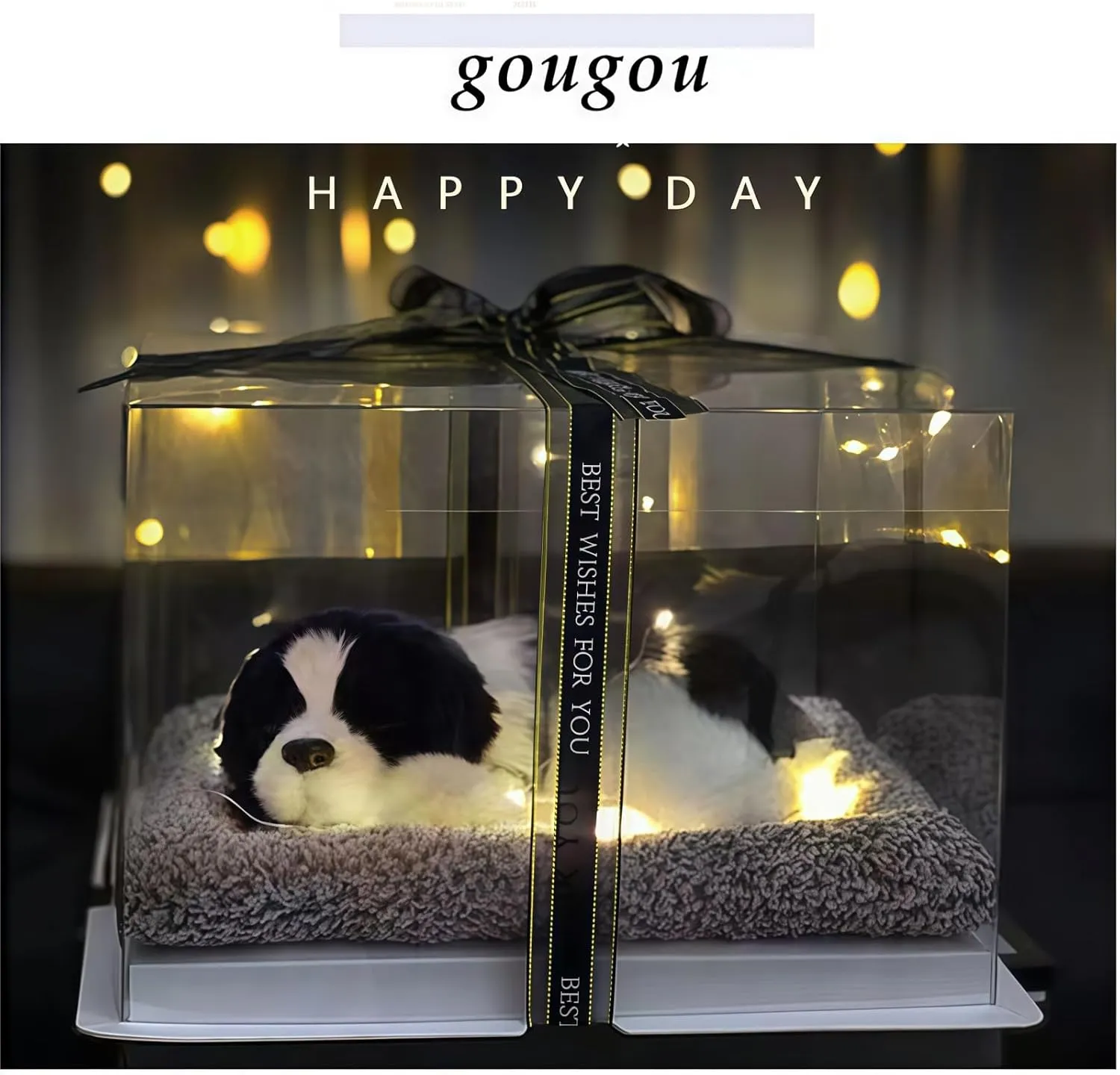 Adorable Side Collie Plushies Gifts -7 Inches Stuffed Animal Plushie -Send Beautiful Square Gift Bag Cute Toy Gift for Boys and Girls，Christmas Birthday (Collie- Small